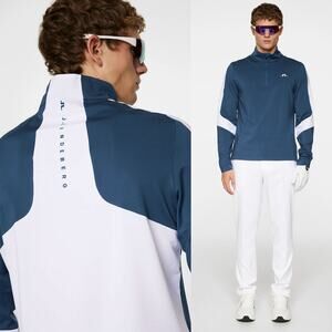 J.LINDEBERG NWT Carl Mid Layer Golf 1/4 Zip Jacket in Key Largo Size L
